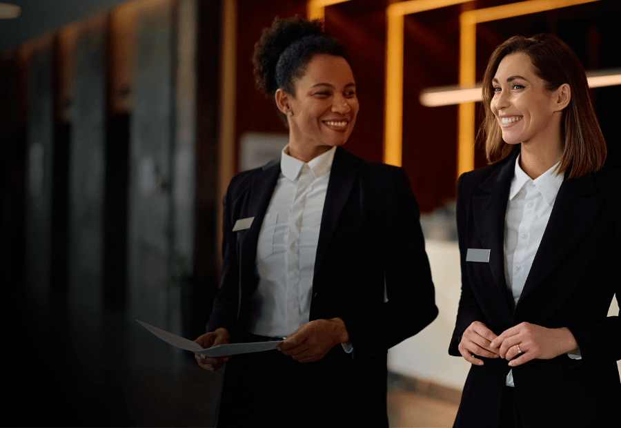 Hotel managers reviewing workforce readiness and operational performance across departments