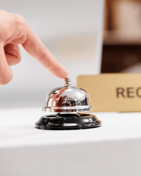 Hotel reception desk representing workforce capability and performance solutions for hotels and resorts